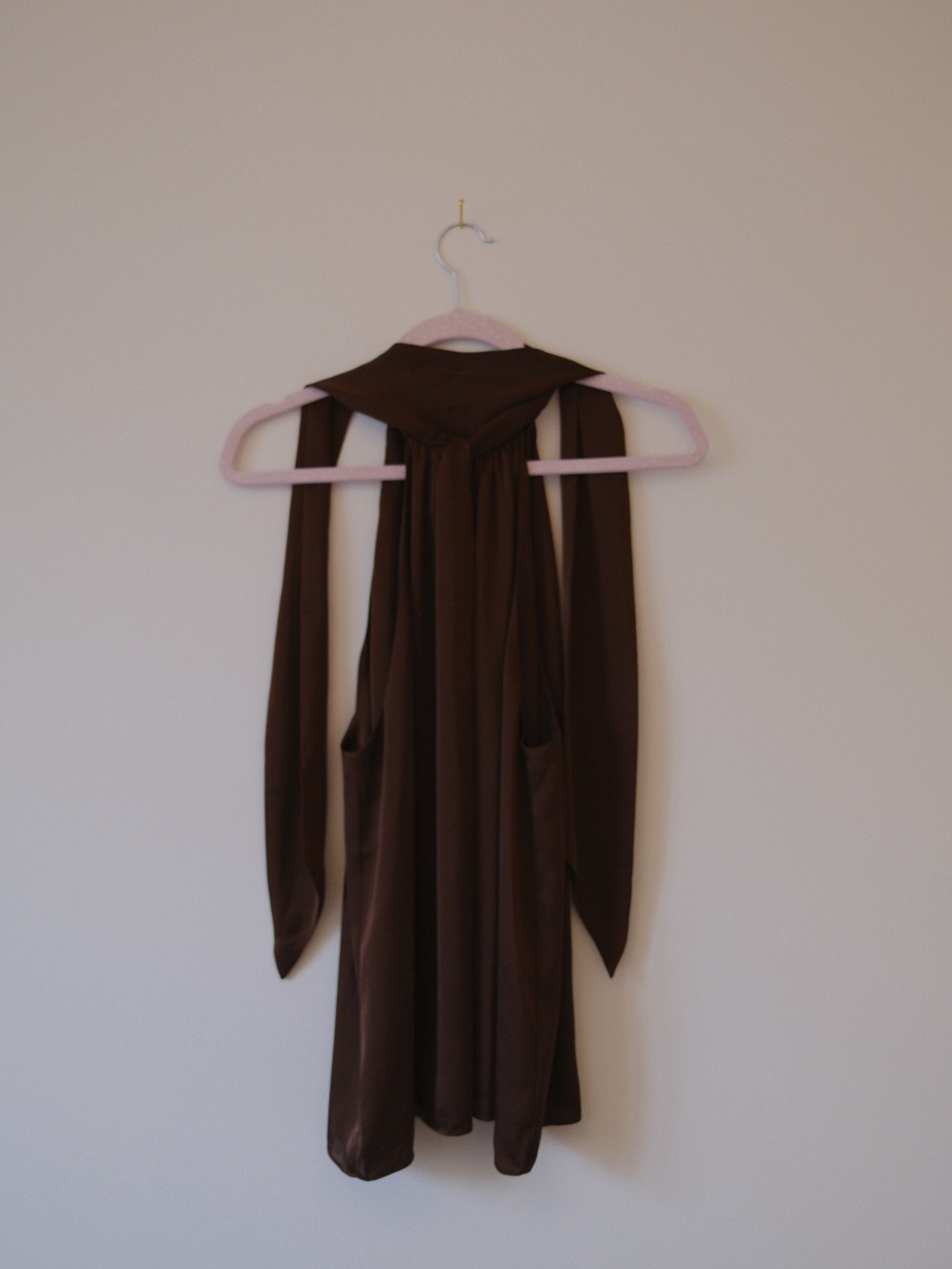 Favorite Daughter Brown Halter Tie-Back Mini Dress